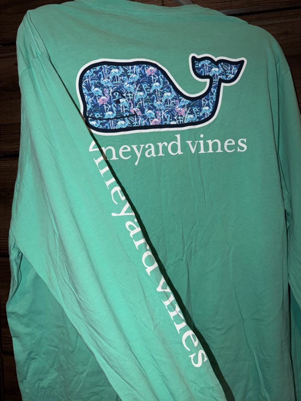 Vineyard Vines Men’s Long-Sleeve Pocket Tee in Aqua Green - Picture 4 of 4